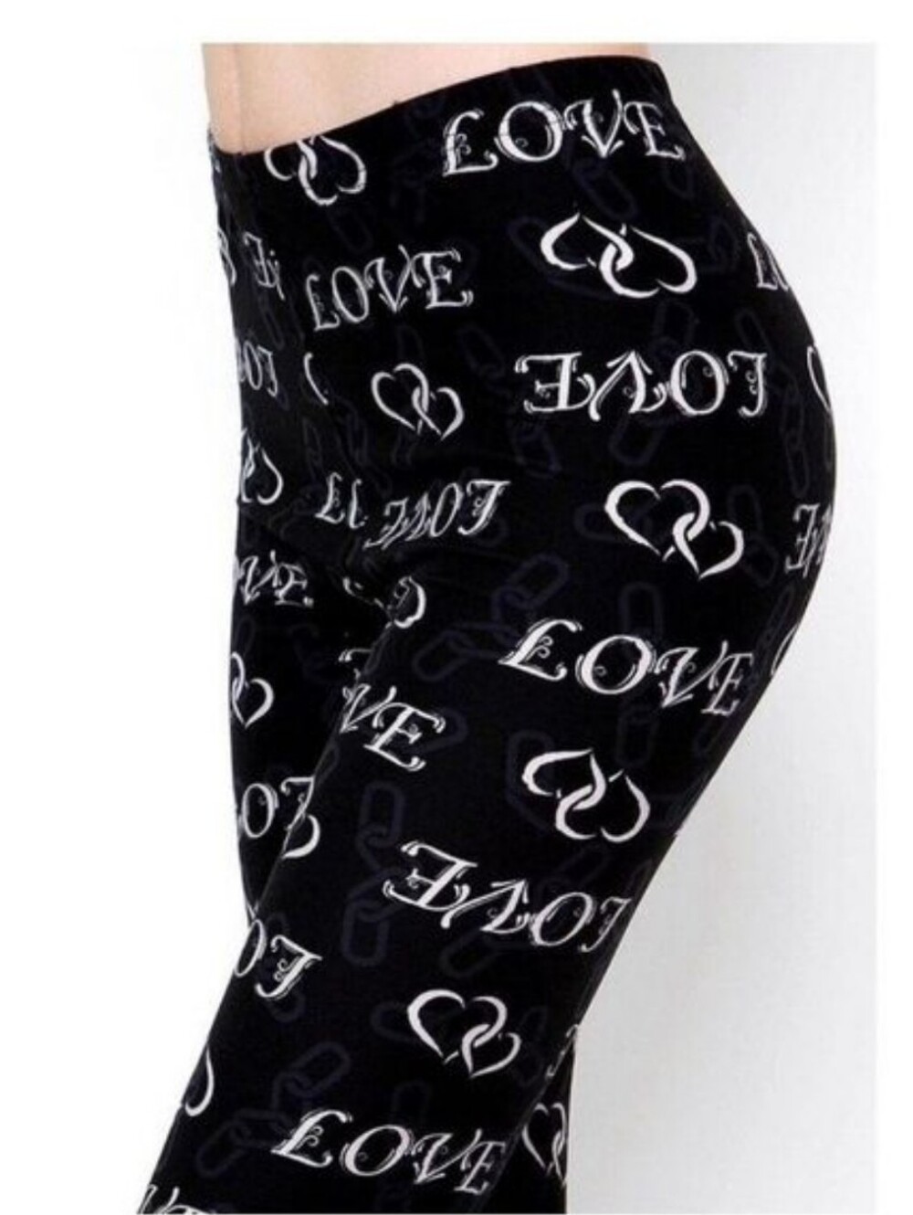 LEGGINGS DEPOT Interlocking Heart Full length Leggings Size 12 NWT